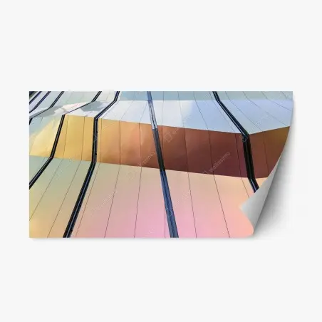 Sticker repositionnable façade moderne aux reflets irisés – Wallnifity®