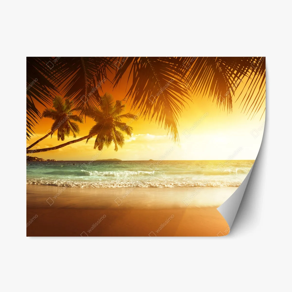 Sticker repositionnable coucher de soleil tropical sur la mer des Caraïbes – Wallnifity® Sticker repositionnable coucher de soleil tropical sur la mer des Caraïbes – Wallnifity®