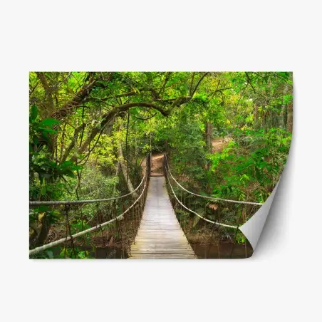 Sticker repositionnable passerelle suspendue au coeur de la forêt – Wallnifity®