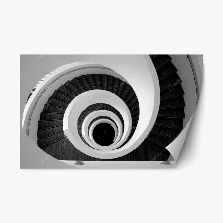 Sticker repositionnable spirale architecturale en noir et blanc – Wallnifity®