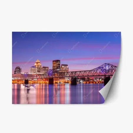 Sticker repositionnable horizon au crépuscule de Louisville – Wallnifity®