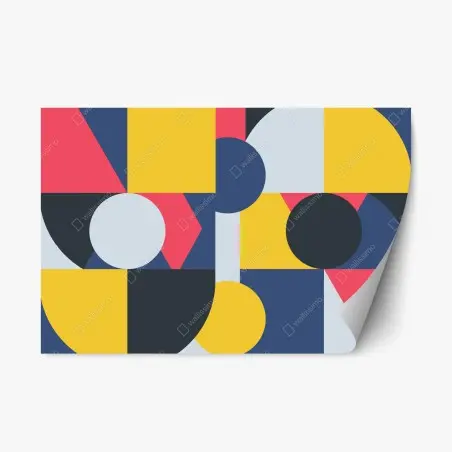 Sticker repositionnable motif géométrique coloré pour décoration murale – Wallnifity®