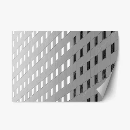 Sticker repositionnable façade géométrique en noir et blanc – Wallnifity®