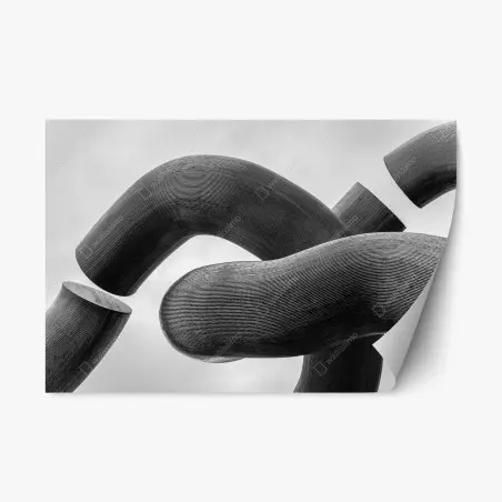 Sticker repositionnable ondes sculpturales en noir et blanc – Wallnifity®