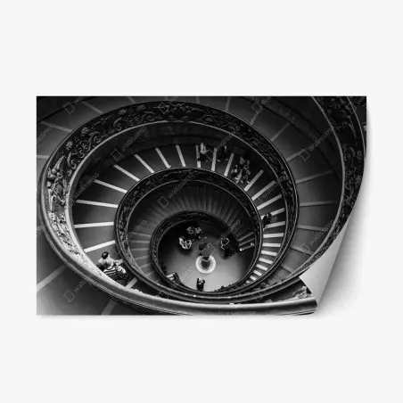 Sticker repositionnable spirale architecturale en noir et blanc – Wallnifity®