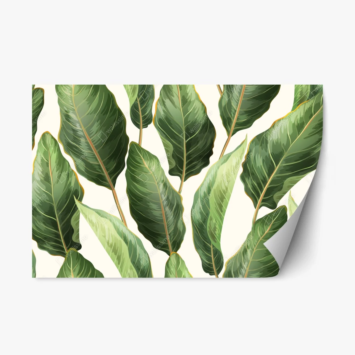 Sticker repositionnable motif tropical de grandes feuilles vertes – Wallnifity® Sticker repositionnable motif tropical de grandes feuilles vertes – Wallnifity®