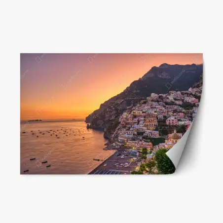 Sticker repositionnable coucher de soleil sur la côte méditerranéenne – Wallnifity®