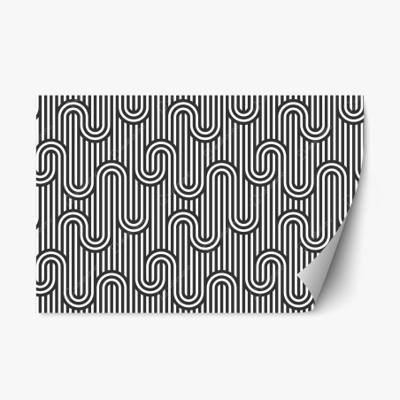 Sticker repositionnable motif optique géométrique en noir et blanc – Wallnifity®