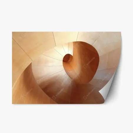Sticker repositionnable spirale architecturale en bois – Wallnifity®