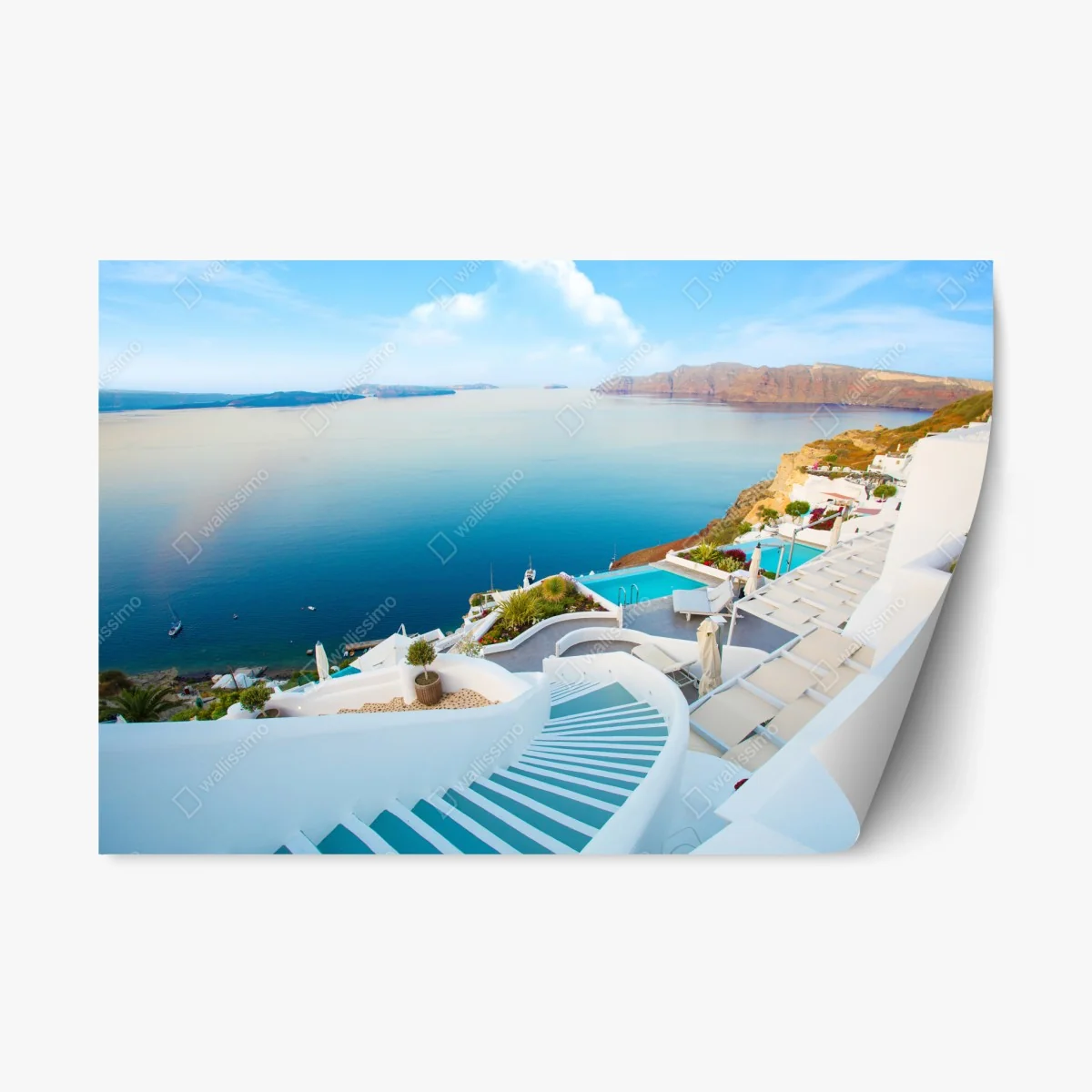 Sticker repositionnable escapade méditerranéenne à Santorin – Wallnifity® Sticker repositionnable escapade méditerranéenne à Santorin – Wallnifity®