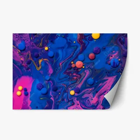 Sticker repositionnable vortex chromatique bleu et rose – Wallnifity®