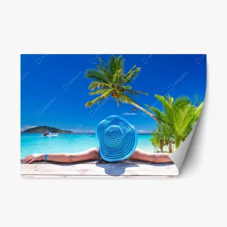 Sticker repositionnable détente sous les palmiers – Wallnifity®