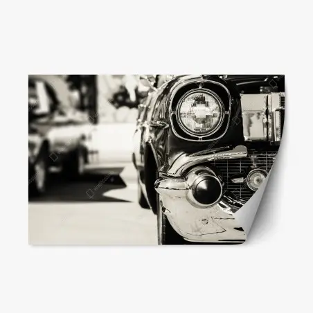 Sticker repositionnable détail chromé d'une voiture classique – Wallnifity®