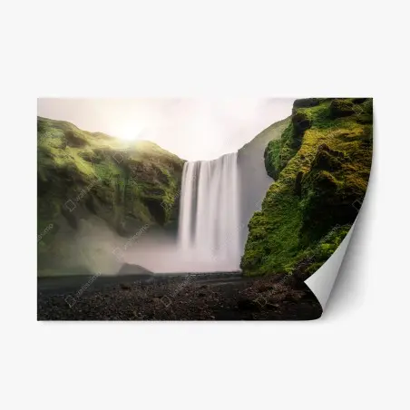 Sticker repositionnable Skógafoss : cascade majestueuse d'Islande – Wallnifity®