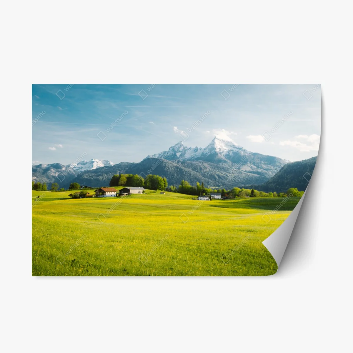 Sticker repositionnable panorama alpin printanier – Wallnifity® Sticker repositionnable panorama alpin printanier – Wallnifity®