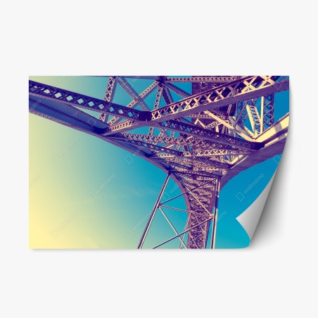 Sticker repositionnable structure métallique en perspective pour décoration murale – Wallnifity®