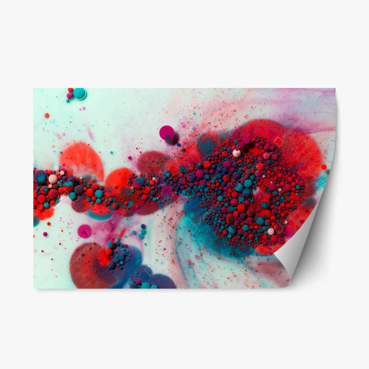Sticker repositionnable vagues marbrées fuchsia et turquoise – Wallnifity® Sticker repositionnable vagues marbrées fuchsia et turquoise – Wallnifity®