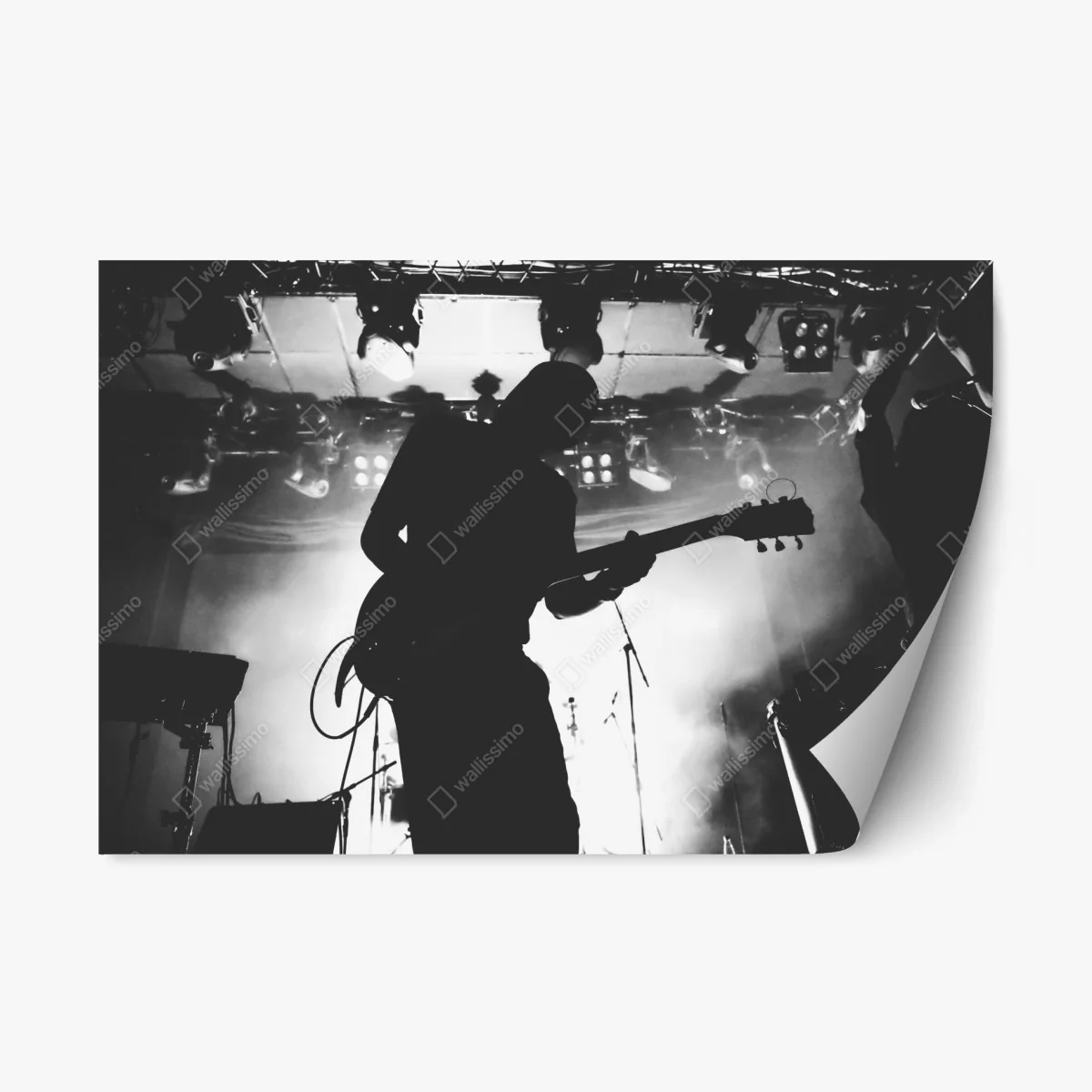 Sticker repositionnable silhouette de guitariste en concert – Wallnifity® Sticker repositionnable silhouette de guitariste en concert – Wallnifity®