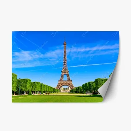 Sticker repositionnable vue emblématique de la Tour Eiffel au Champ de Mars – Wallnifity®