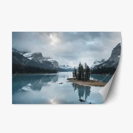 Sticker repositionnable reflets tranquilles sur lac alpin – Wallnifity®