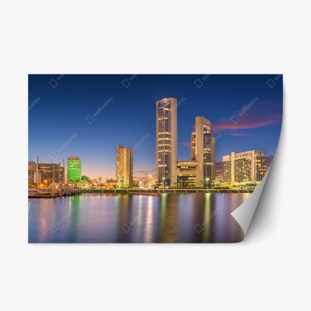 Sticker repositionnable panorama crépusculaire de Corpus Christi – Wallnifity®