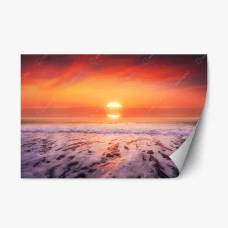 Sticker repositionnable coucher de soleil sur la plage – Wallnifity®