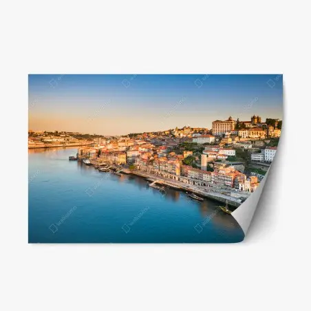 Sticker repositionnable panorama de Porto au coucher de soleil – Wallnifity®