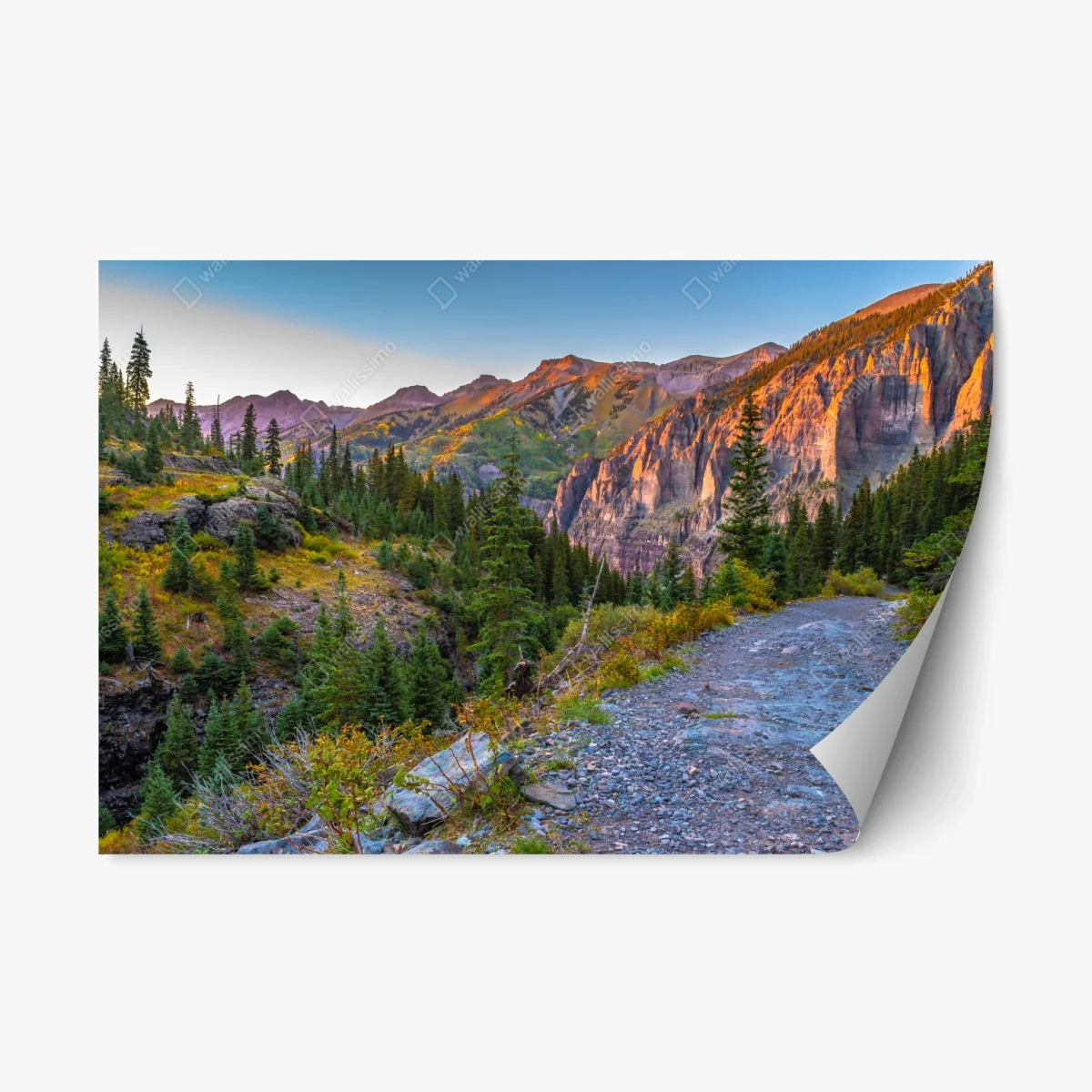 Sticker repositionnable paysage de montagne au coucher du soleil – Wallnifity® Sticker repositionnable paysage de montagne au coucher du soleil – Wallnifity®