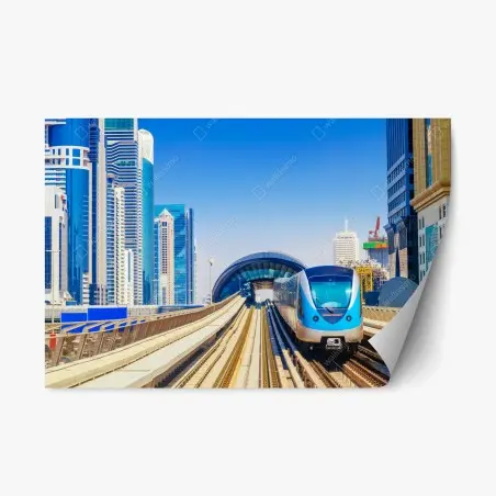 Sticker repositionnable métro moderne traversant la métropole – Wallnifity®