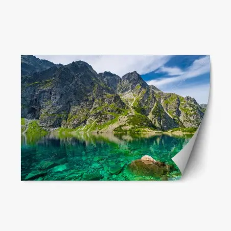 Sticker repositionnable reflet émeraude des montagnes de Czarny Staw – Wallnifity®