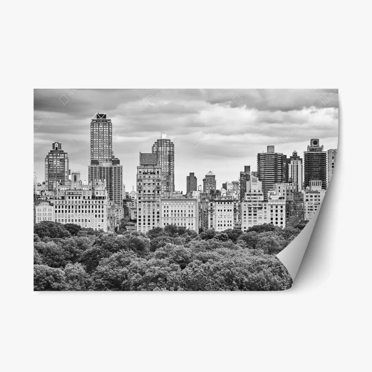 Sticker repositionnable horizon en noir et blanc de l'Upper East Side, Manhattan – Wallnifity®