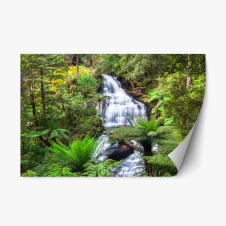 Sticker repositionnable oasis verte de Triplet Falls, Great Otway – Wallnifity®
