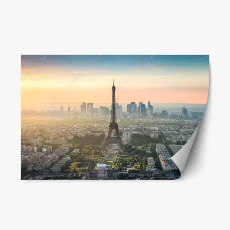 Sticker repositionnable coucher de soleil sur la Tour Eiffel à Paris – Wallnifity®