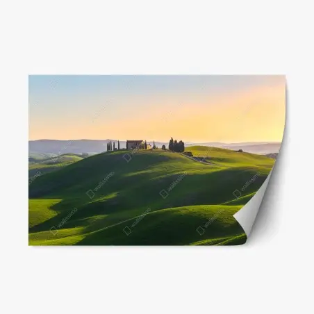 Sticker repositionnable douceur des collines de la Toscane au coucher du soleil – Wallnifity®