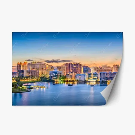 Sticker repositionnable aube sur la baie de Sarasota – Wallnifity®