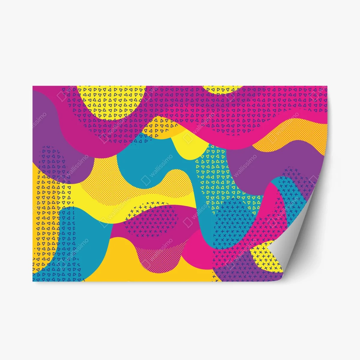 Sticker repositionnable composition abstraite colorée aux formes ondulées – Wallnifity® Sticker repositionnable composition abstraite colorée aux formes ondulées – Wallnifity®