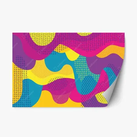 Sticker repositionnable composition abstraite colorée aux formes ondulées – Wallnifity®