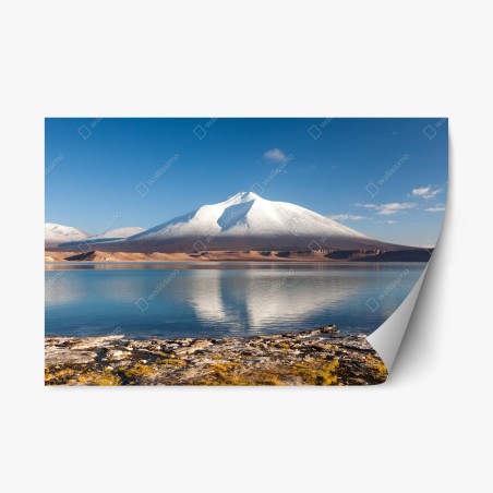 Sticker repositionnable reflet serein du volcan dans le désert d'Atacama – Wallnifity®
