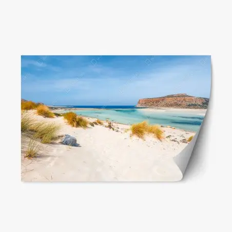 Sticker repositionnable lagon turquoise de Balos, Crète – Wallnifity®
