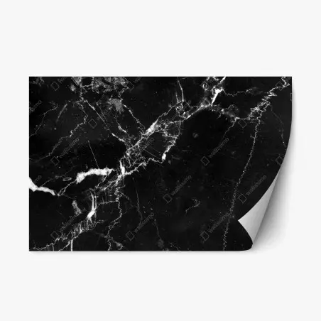 Sticker repositionnable marbre noir veiné pour décoration murale – Wallnifity®