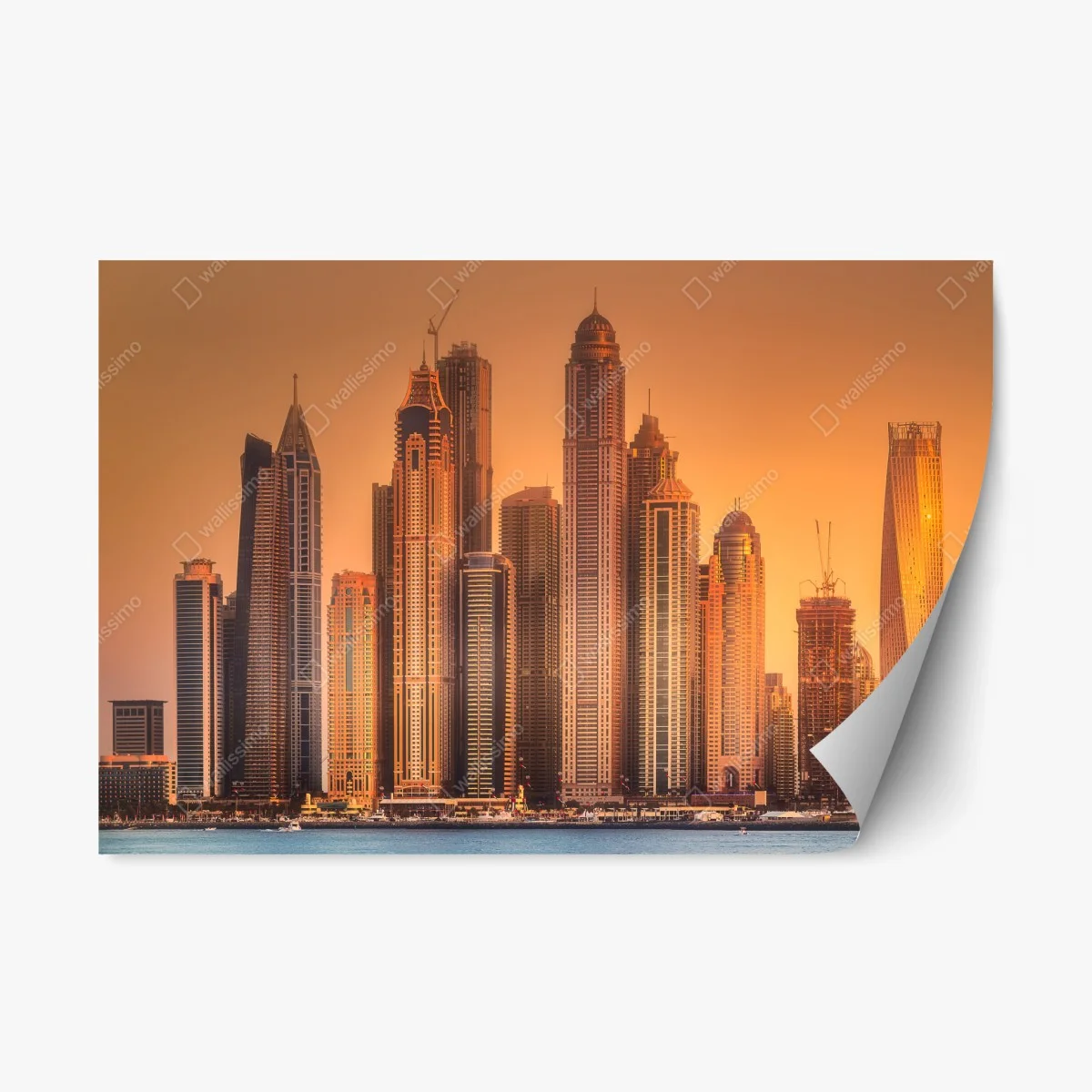 Sticker repositionnable horizon doré de Dubaï – Wallnifity® Sticker repositionnable horizon doré de Dubaï – Wallnifity®