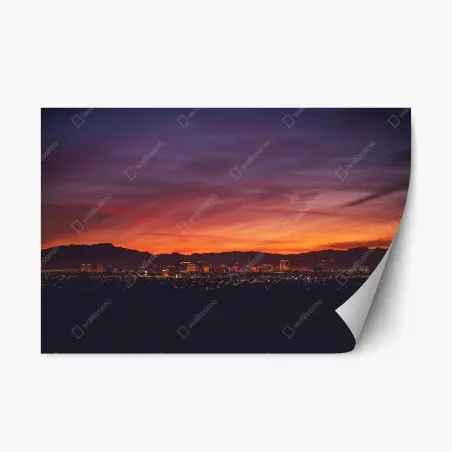 Sticker repositionnable coucher de soleil sur Las Vegas au crépuscule – Wallnifity®