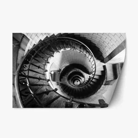 Sticker repositionnable spirale architecturale en noir et blanc – Wallnifity®