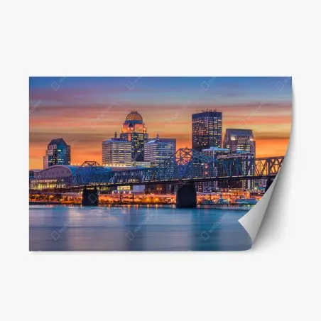Sticker repositionnable horizon de Louisville au coucher du soleil – Wallnifity®