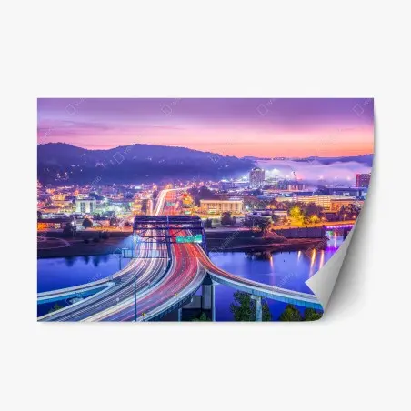 Sticker repositionnable ligne d'horizon de Charleston au lever du soleil – Wallnifity®