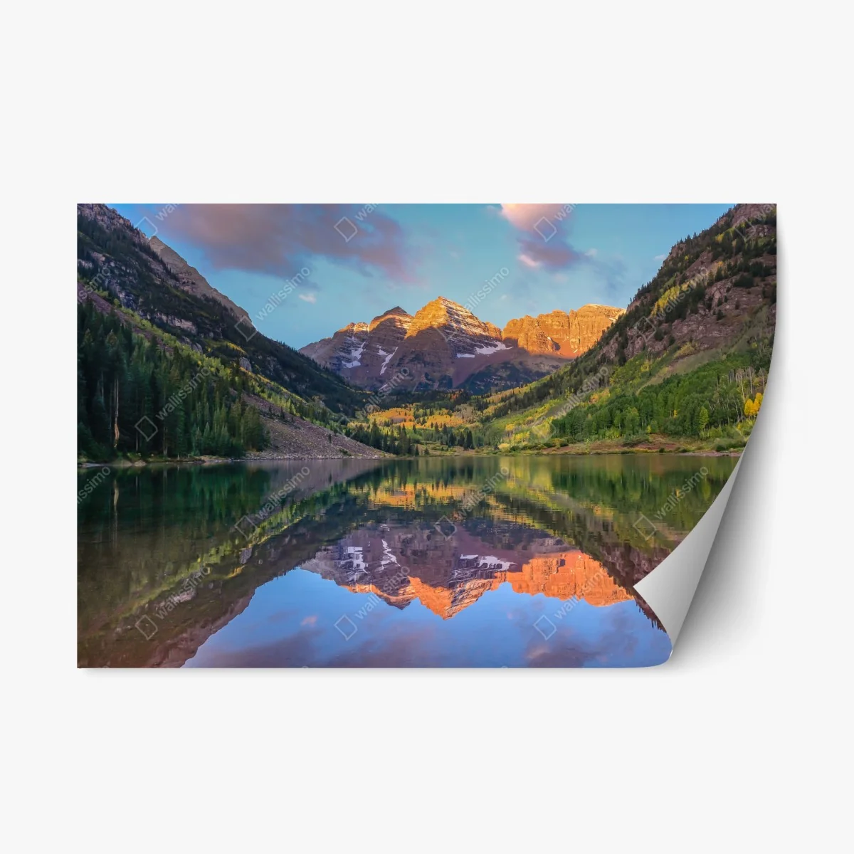 Sticker repositionnable lever de soleil au Maroon Bell, Colorado – Wallnifity® Sticker repositionnable lever de soleil au Maroon Bell, Colorado – Wallnifity®