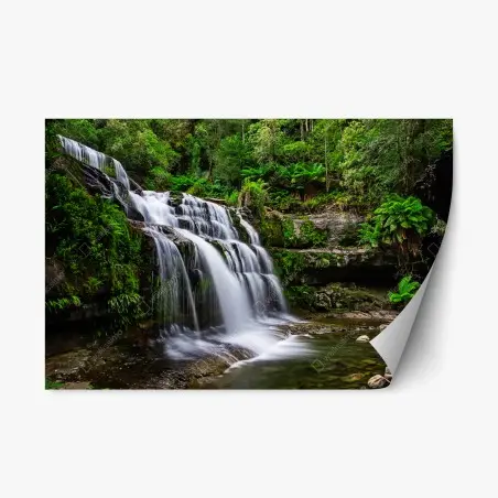 Sticker repositionnable cascade sereine de Liffey Falls, Tasmanie – Wallnifity®