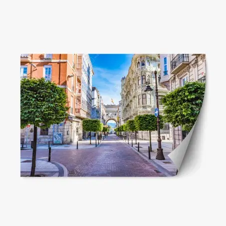 Sticker repositionnable ruelle ensoleillée à Santander – Wallnifity®