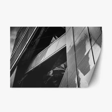 Sticker repositionnable perspective géométrique d'une façade urbaine – Wallnifity®