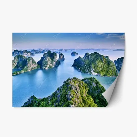 Sticker repositionnable paysage marin émeraude de la Baie d'Halong – Wallnifity®